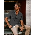thumbnail image 4 of HAOMEILI Mens Button Down Short Sleeve Shirts Casual Wrinkle-Free Dress Shirts Summer Beach, 4 of 5