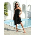 thumbnail image 2 of HDE Womens Ruched Cover Up Skirt Convertible Dress Swimsuit Coverup Black XL, 2 of 6