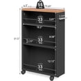 thumbnail image 4 of Tribesigns 4 Tier Slim Storage Cart with Wheels, Rolling Kitchen Cart Utility Cart with Storage Shelf, Black, 4 of 17