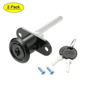 Uxcell Drawer Lock 16mm Cylinder Diameter for Desk Cabinet Locker Black 2Pcs