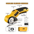 thumbnail image 6 of Cordless Electric Scissors: 4V Rechargeable Cardboard Cutter, 3 Blades, Safety Lock & LED Light, Box Cutter for Carton Carpet Plastic Fabric Leather(Yellow）, 6 of 7
