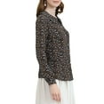 thumbnail image 4 of INSPIRE CHIC Women's Casual Peter Pan Collar Floral Chiffon Top Shirt, 4 of 6