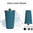 thumbnail image 4 of Stainless Steel Vacuum Insulated Travel Mug - 600ml, Blue | Double Walled Coffee Cup With Leakproof Lid - Reusable For Hot Cold Coffee | Thermal Mug With Non Slip Protective Cover, 4 of 5