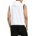 thumbnail image 3 of INSPIRE CHIC Outfit Men's Vest Hoodie Zip Up Sleeveless Drawstring Hooded Vest 46 White, 3 of 7