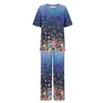 thumbnail image 5 of Teissuly Women's Summer Suit Fashion Short Printing Color Trousers Casual Two-Piece Suit, 5 of 6