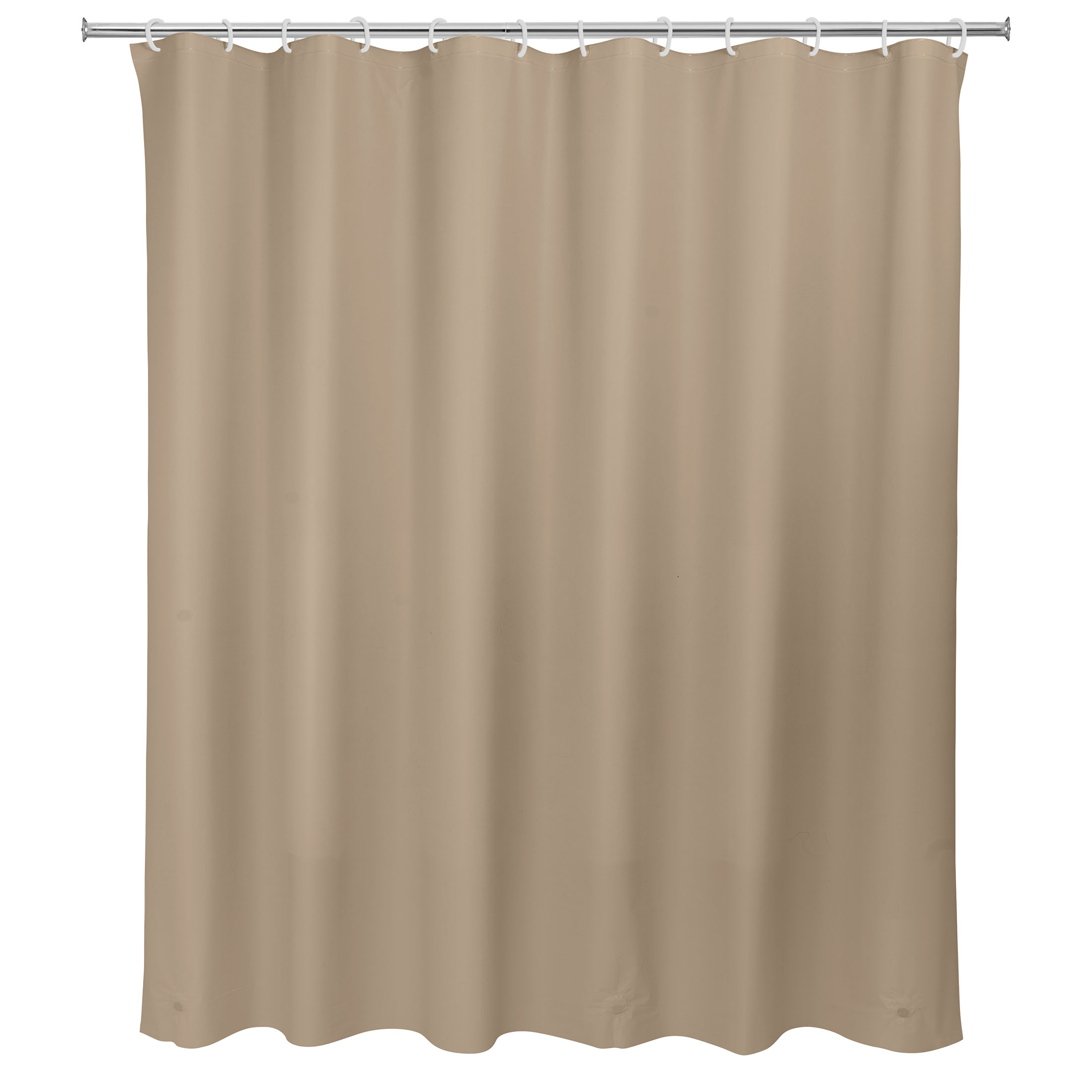 Light Weight PEVA Shower Curtain Liner, Weighted Magnetic Hem, Brown, 70" x 71", Mainstays - image 2 of 7