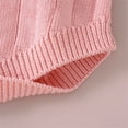 thumbnail image 6 of Generic Baby Girls Knitted Pullovers Girls Long Sleeve Splice Knitted Ruffles Sweater Baby Bodysuit Romper 1 Piece Outfits Fall Winter Clothes(Pink,9-12 Months), 6 of 9