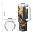 thumbnail image 4 of Goofa Whimsical Cats Night Cafe Print 40oz Ice Bully With Handle And Straw Stainless Steel Vacuum Insulated Cup And 2 In 1 Straw Lid, 4 of 8