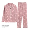 thumbnail image 2 of Conjunto de pijama para mujer, cárdigan de manga larga con solapa, conjunto de 2 piezas, ropa exterior para el hogar para estudiantes, primavera y otoño, 2 of 5