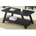 thumbnail image 3 of Wooden Coffee Table with Storage Dividers, Rectangular Farmhouse Style Table, Modern Low Cocktail Table for Room, Living Room, Black, 3 of 6