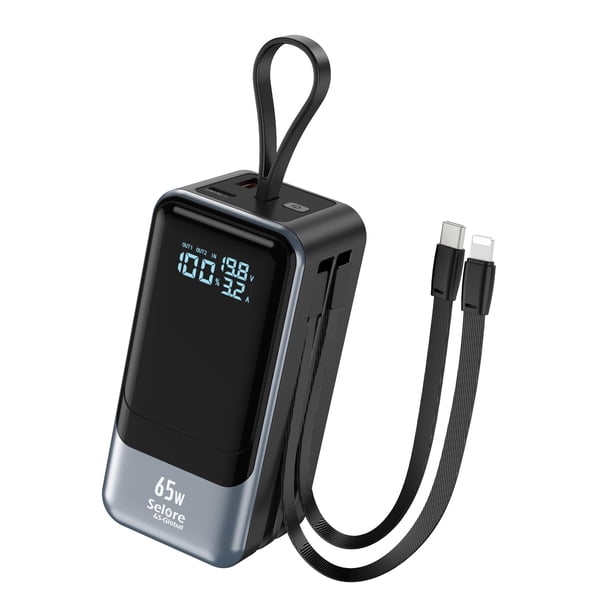Paquete de baterías portátiles Power Bank Selore de 65 W para computadora portátil