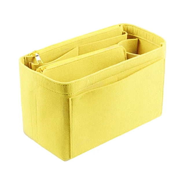 Qarigey Hecho con bolsa de cosméticos de fieltro Bolsa de cosméticos de viaje de aplicación amplia bien organizada resistente y duradera Bolsas de maquillaje amarillo XL34*17*18cm
