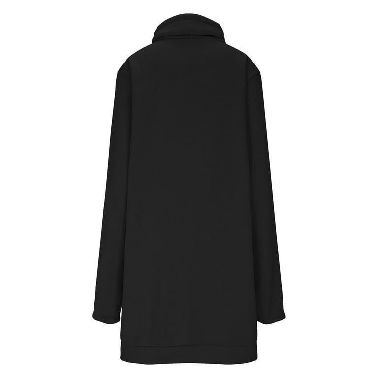 Women's Oversized Sweatshirt Dress with Hood, Turtleneck Long Sleeve Tunic  Tops Swing Dresses with Pockets - Walmart.com