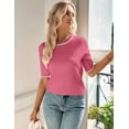 thumbnail image 3 of Zeagoo Womens Summer Sweater Short Sleeve Crew Neck Loose Fit Soft Lightweight Casual Pullover Tops Trendy Outfits, 3 of 5