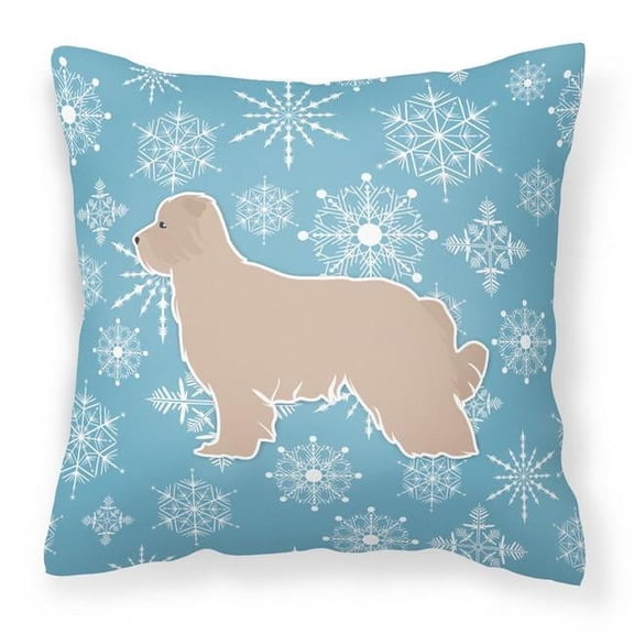 Carolines Treasures Winter Snowflake Pyrenean Shepherd Fabric Decorative Pillow 14Hx14W multicolor
