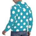 thumbnail image 6 of Uemuo Sky Blue And White Polka Dot Pattern Men's Hoodie - Casual Pullover Hoodie with Kangaroo Pocket, Stylish Hooded Sweatshirt for Everyday Wear-Small, 6 of 7