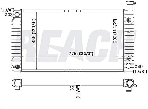 REACH 41-2044 Radiator for G-Series VAN 96-02, Automotive Radiator Replacement Part