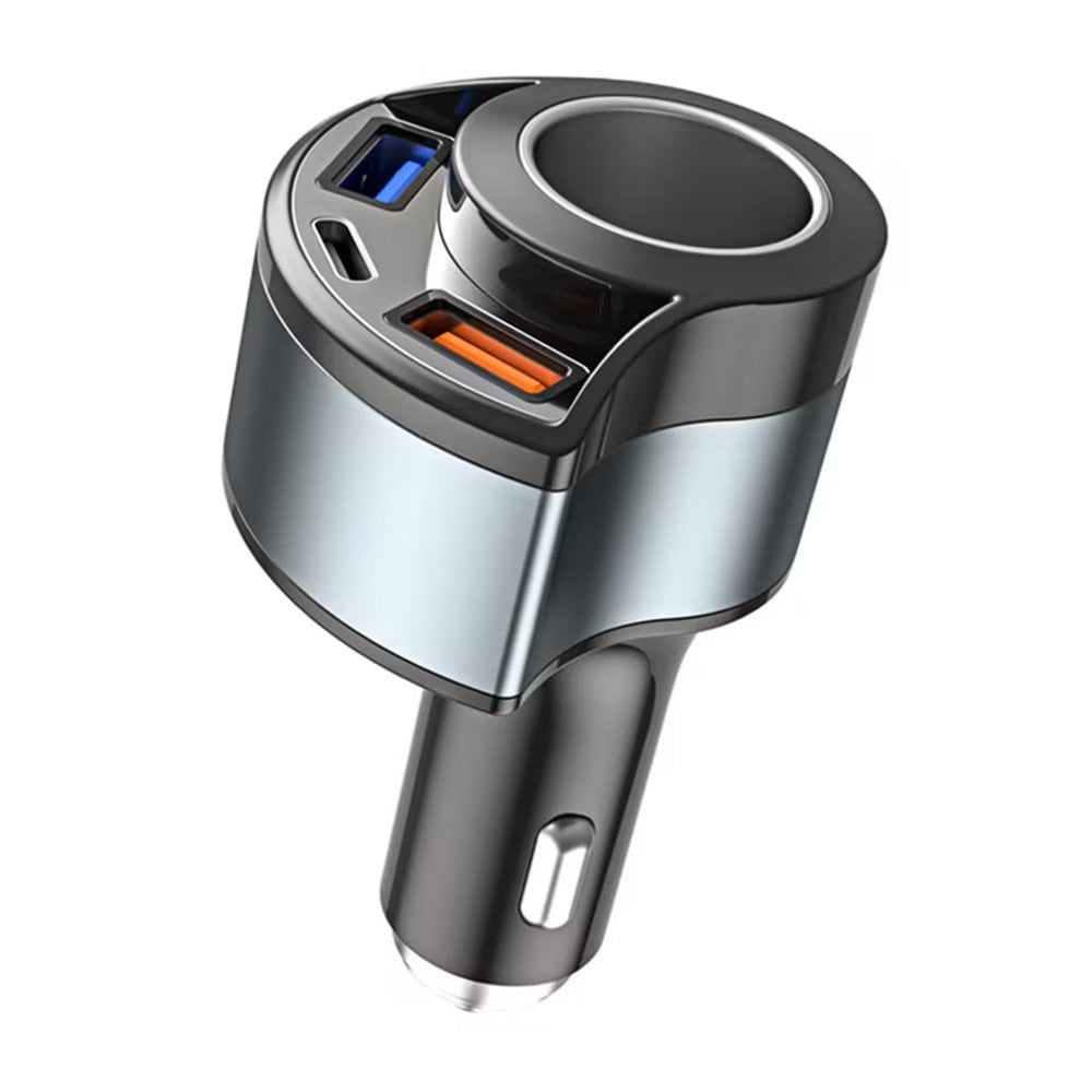 HLONK Cigarette Lighter Splitter Adapter  4 in 1 Multi Port Car Charger Adapter  Dual USB Type C Fast Charger Socket Splitter  12V-24V Car Adapter Compatible with     Android and More