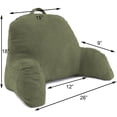 thumbnail image 4 of Deluxe Comfort Microsuede Bed Rest Reading and Bed Rest Lounger â Sitting Support Pillow Soft But Firmly Stuffed Fiberfill - Backrest Pillow With Arms, Green, 4 of 4