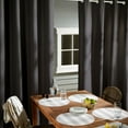thumbnail image 4 of TOWN & COUNTRY BASICS Cabana Solid Heavyweight Indoor Outdoor Curtains, Light Filtering Opacity with Grommet Top, Water Repellent, 2-Pack Set, 54"x96", Black, 4 of 11
