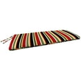 thumbnail image 6 of Jordan Manufacturing 48" x 18" Capulet Rojo Black Floral and Killian Rojo Multicolor Stripe Reversible Rectangular Outdoor Settee Swing Bench Cushion with Ties, 6 of 11