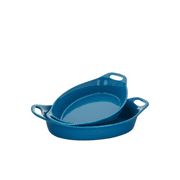 Rachael Ray 2-Piece Oval Stoneware Large Set. 2.48-qt and 3.25-qt , Turquise
