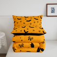 thumbnail image 5 of Homewish Happy Halloween Bat Queen Comforter Set,Mini Bow Pattern Comforter Sets Queen,Orange Black,Black Reversible,3 Pieces,1 Comforter and 2 Pillowcases, 5 of 7