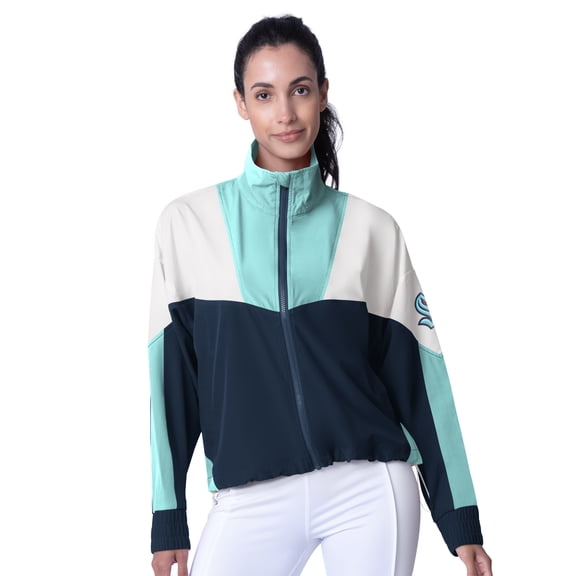 Women's MSX by Michael Strahan Deep Sea Blue/Light Blue Seattle Kraken Tessa Full-Zip Jacket