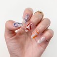 thumbnail image 1 of Fofosbeauty 24pcs Full cover Acrylic Nails, Press on False Nails,Pop Art Colorful Wave, 1 of 9
