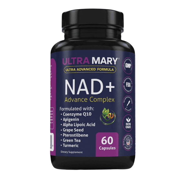 NAD  Resveratrol Longevity Formula - 60 Capsules - Advanced Nicotinamide Adenine Dinucleotide with CoQ10, Green Tea, Apigenin & Turmeric - Cellular Energy & Vitality Support for Men & Women