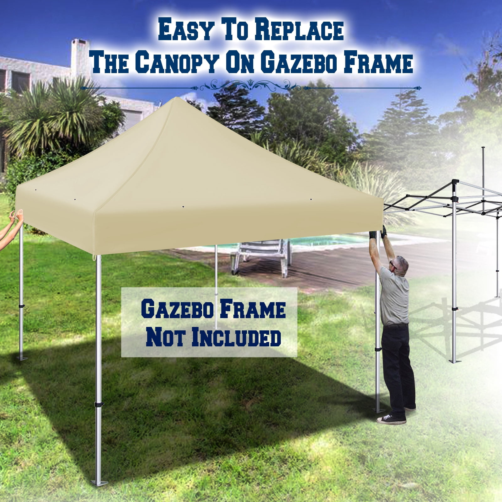 Sunrise Ez pop Up Instant Canopy 10'X10' Replacement Top Gazebo