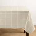 thumbnail image 2 of Elrene Windowpane Plaid Grid Printed Vinyl Indoor/Outdoor Tablecloth 60x84 Oval - Natural, 2 of 5