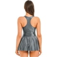 thumbnail image 2 of CHICTRY Womens Glossy One-Piece Swimwear U Neck Swimming Yoga Leotard Tank Dress, 2 of 5