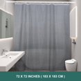 thumbnail image 6 of Premium EVA Waterproof Shower Curtain Liner, Durable Bathroom Shower Curtain with 12 Hooks and 3 Magnets, 72 x 72 inches, Clear Gray Checkered, 6 of 6