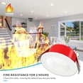 thumbnail image 2 of 1 Pack 4 Inch 2 Hour FIRE Rated LED Recessed Lighting, 2700K/3000K/3500K/4000K/5000K Selectable, Dimmable, 900LM, Baffle Trim Anti-Glare Wafer Lights, Wet Rated Downlight, IC Rated, ETL, Energy Star, 2 of 7