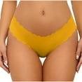 thumbnail image 3 of Odbmxy High Cut Womens Plus Size Panties Hipster Womens G String Panties Yellow Thong Stretch Solid Sports Panties, 3 of 5