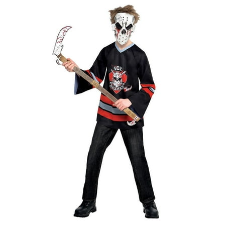 Halloween Child Bloody Face Off Hockey Player Costume