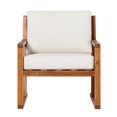 thumbnail image 2 of Modern Slat Back Solid Wood Club Chair - Brown, 2 of 7