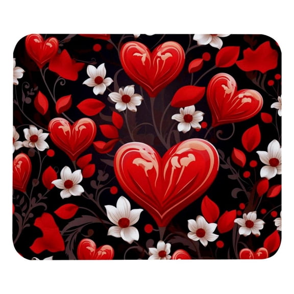 Valentine's Day Love Heart Mouse Pad, Personality Design Rubber Base for Office Decor for Laptop, Computers