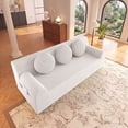 thumbnail image 3 of HOQBN Boneless Sofa Couch for Living Room,71" 3 Seater Sofa with Deep Seat Design and 3 Round Pillows,Comfy Corduroy Fabric Loveseat Couch,No Assembly,Cream White, 3 of 5