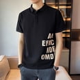 thumbnail image 2 of Camiseta de hombre con cuello, polo estético, camiseta negra, camiseta normal xl, camiseta sexy para hombre, estampado del alfabeto, ropa ajustada para hombre 2024, 2 of 4