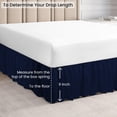 thumbnail image 5 of CCNY Dust Ruffled Style Bed Skirt King size Adjustable Elastic 9" Drop Length Microfiber Made Navy Blue Bedskirts, 5 of 6