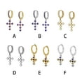 thumbnail image 2 of 2 uds pendientes de aro cruzado Ins pendientes de cristal joyería hipoalergénica de Metal para encontrar mujeres viajes diarios fiestas boda Ropa, zapatos y accesorios Miscelánea Oro Púrpura Qarigey AP016560-01, 2 of 6