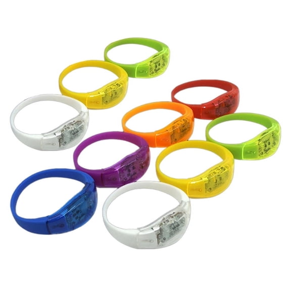 ZPAQI 10pcs Sound Control Concert Voice Control LED Light Bracelets Bangle Flashing