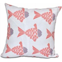 Simply Daisy 16" x 16" Fish Tales Animal Print Pillow, Orange