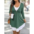 thumbnail image 6 of Cuteduck Plus Size Women’s Long Sleeve V-Neck Zipper Dress Autumn/Winter 1X-5X, 6 of 8