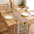 thumbnail image 3 of Wood Sunflowers Table Runner - 70 Inch Long, Kitchen Dining Table Runner Dresser Scarves, Vintage Garden Floral Bees Farmhouse Farmhouse Decor for Coffee Tables Wedding Party Banquet, 3 of 8