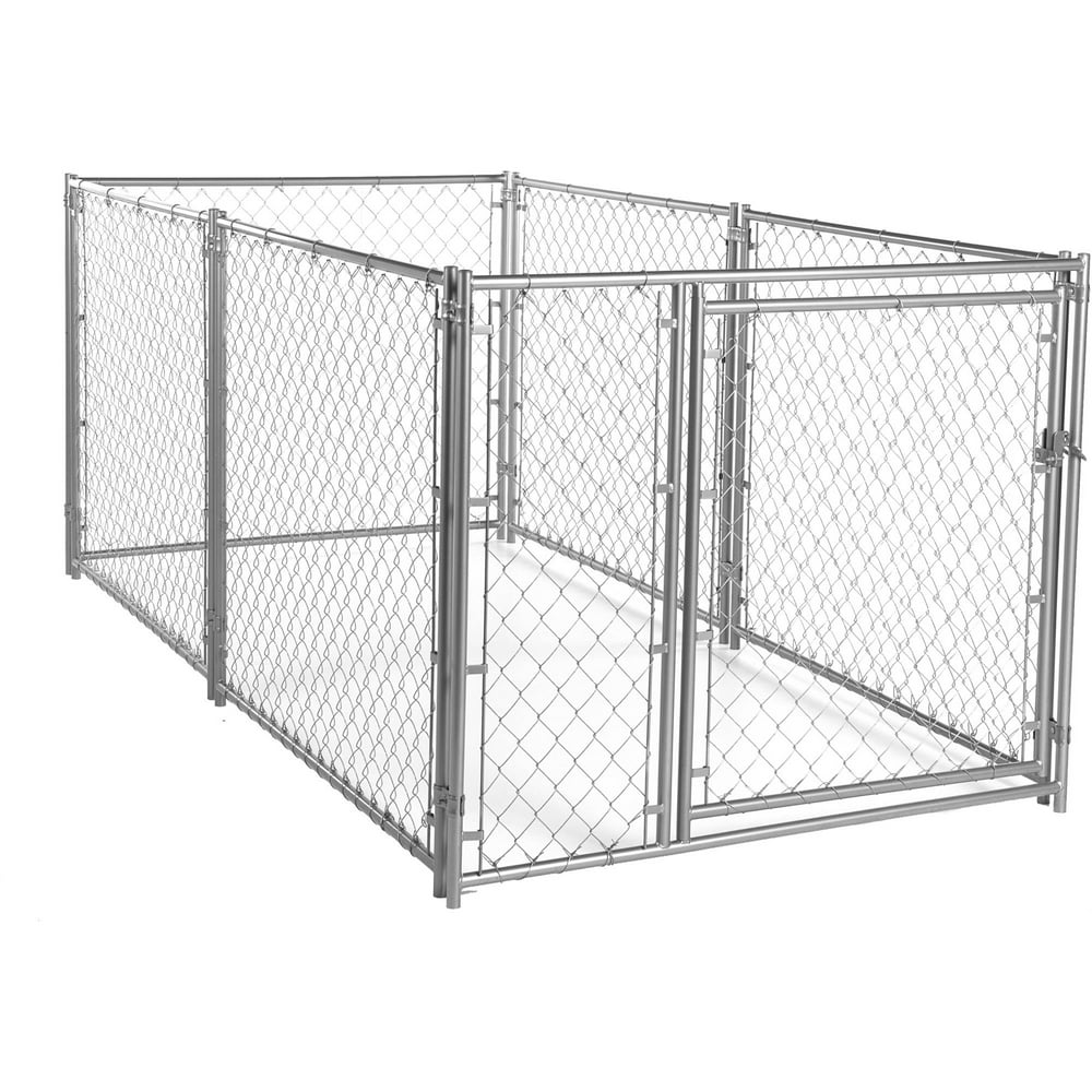 Lucky Dog Modular Chain Link Outdoor Pet Kennel, 10'L x 5'W x 4'H