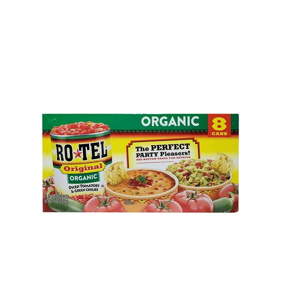 Ro*tel Original Organic Diced Tomatoes & Green Chilies, 10 Ounce Can (Pack of 8)