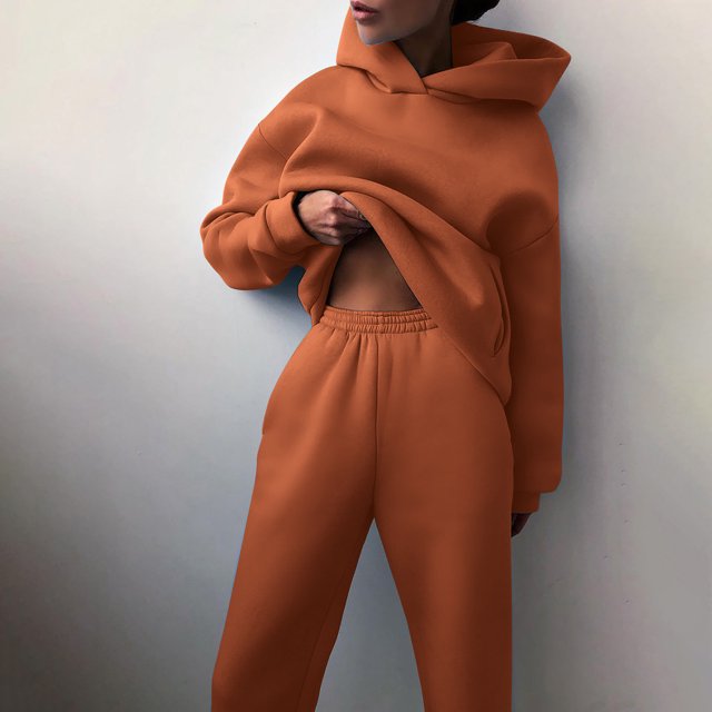 View Commandes Passées par Moi Récemment Ensembles de Détente 2 Pcs pour Femmes ZVAVZ Tenues Décontractées Unies d'Automne pour Dames Chandail à Capuche à Manches Longues Pantalon Long Ample Survêtement Jogging 2025